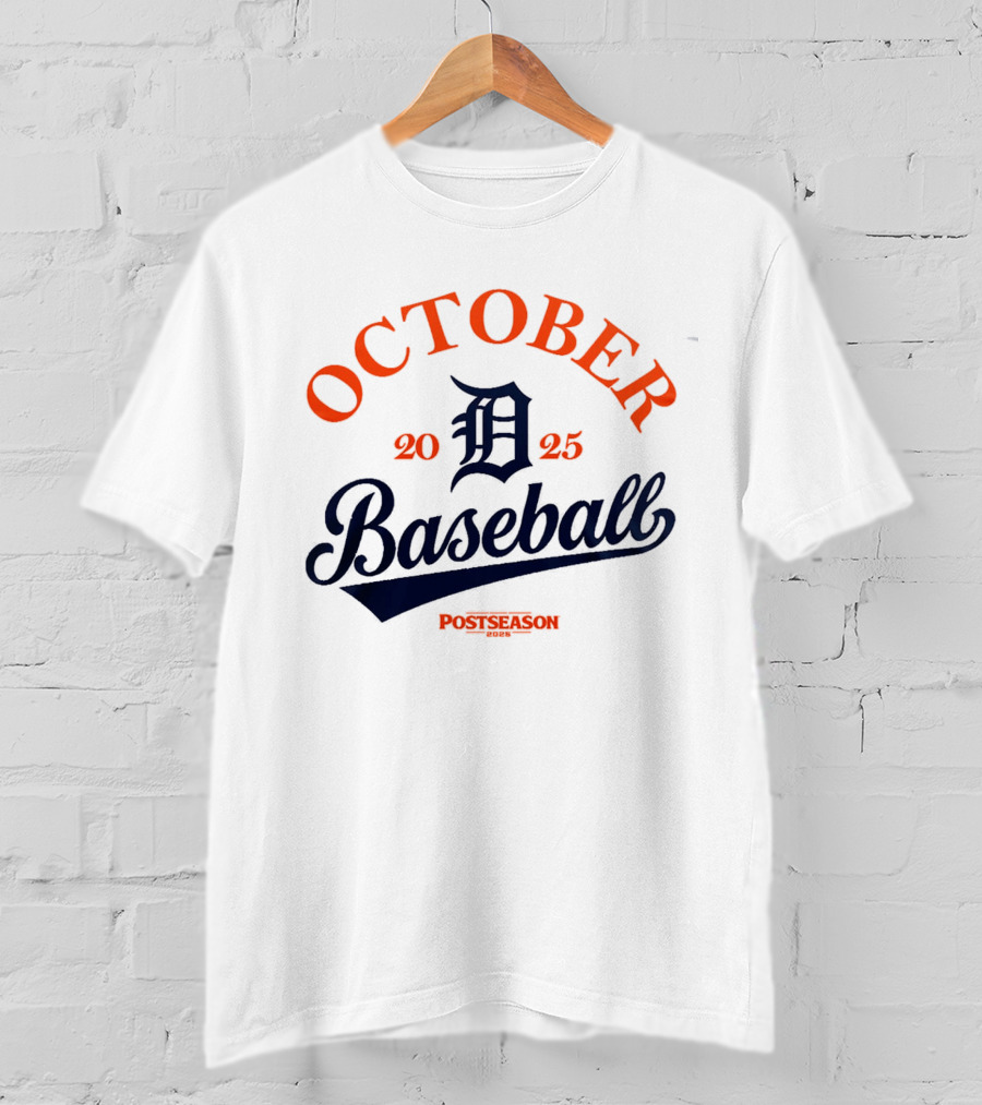 Detroit Tigers October Baseball Postseason 2025 T-Shirt