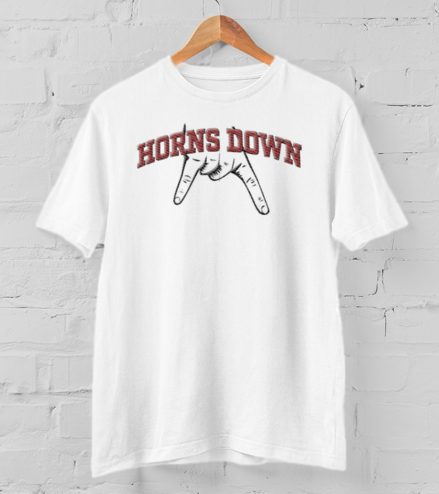 Horns Down Texas Rivalry Football Fans Sports Gesture T-Shirt