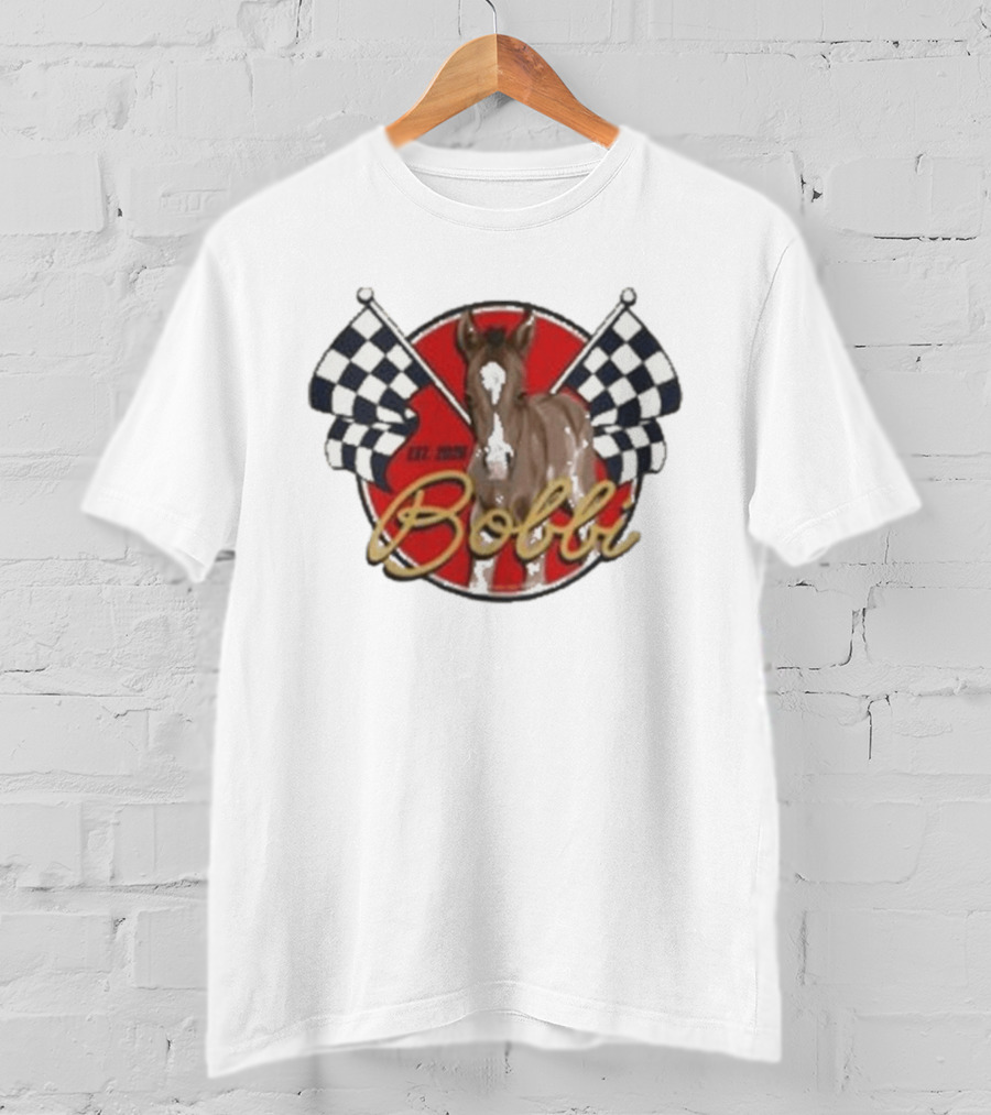 Bobbi Established 2023 Checkered Flags Horse Racing T-Shirt