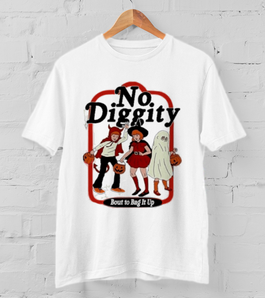 No Diggity Halloween Costume Kids With Pumpkins T-Shirt