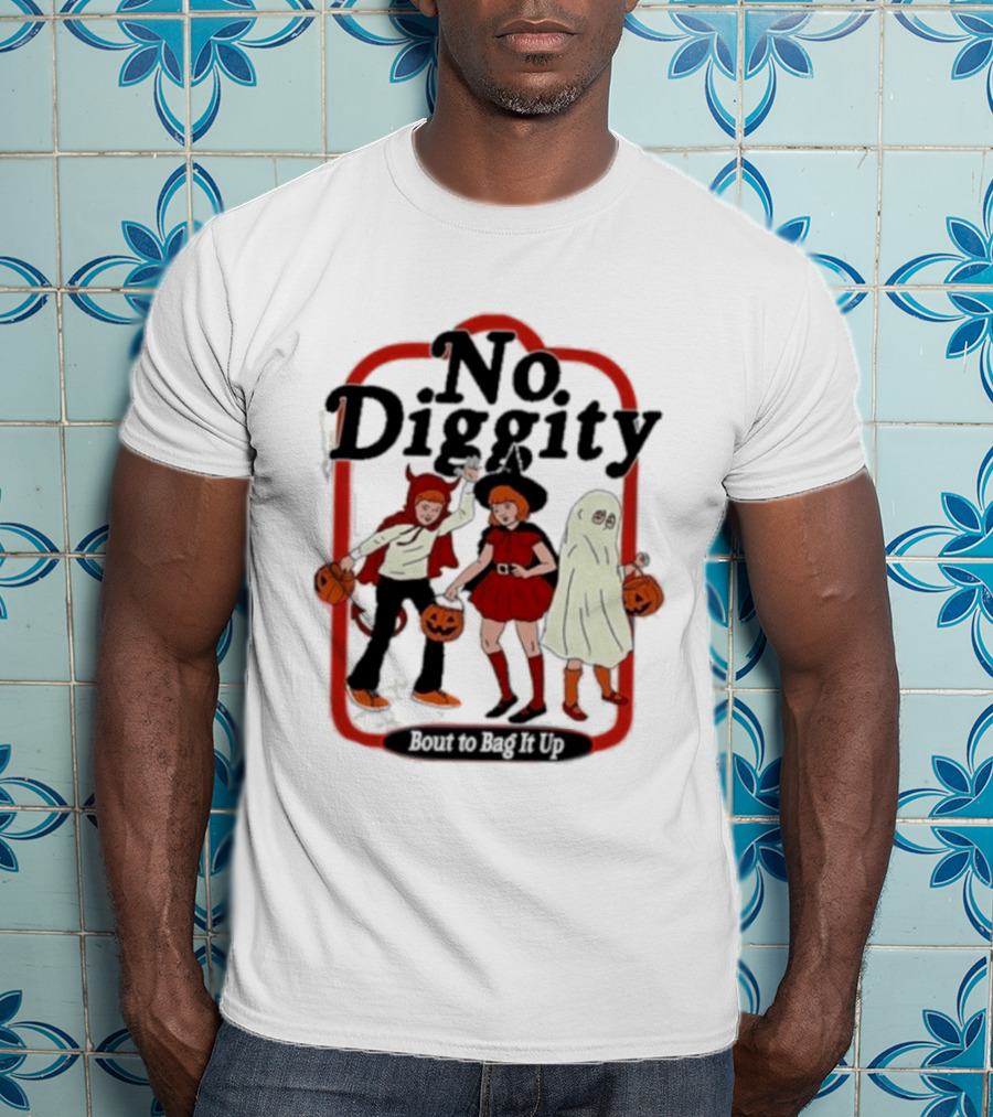 No Diggity Halloween Costume Kids With Pumpkins T-Shirt