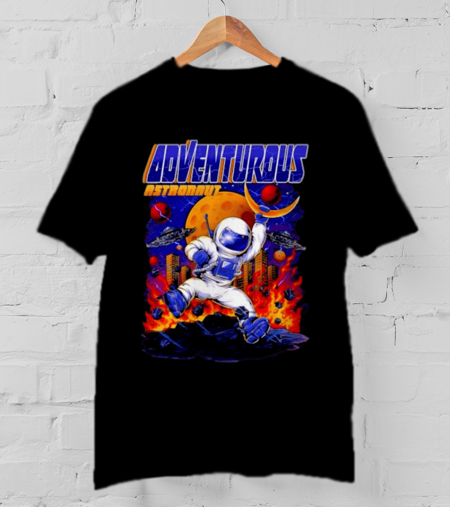 Adventurous Astronaut Moon Adventure Galaxy Exploration Space Suit T-Shirt