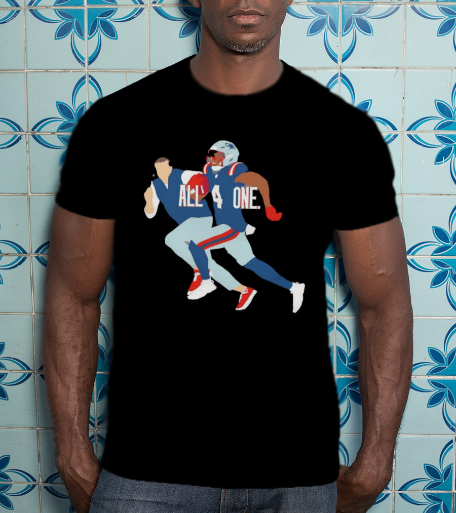 All 4 One New England Patriots Mike Vrabel Antonio Gibson Football T-Shirt