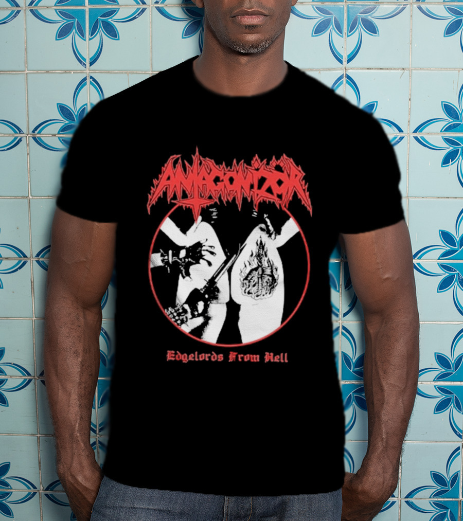 Antagonizör Edgelords From Hell Metal Band Aesthetic T-Shirt
