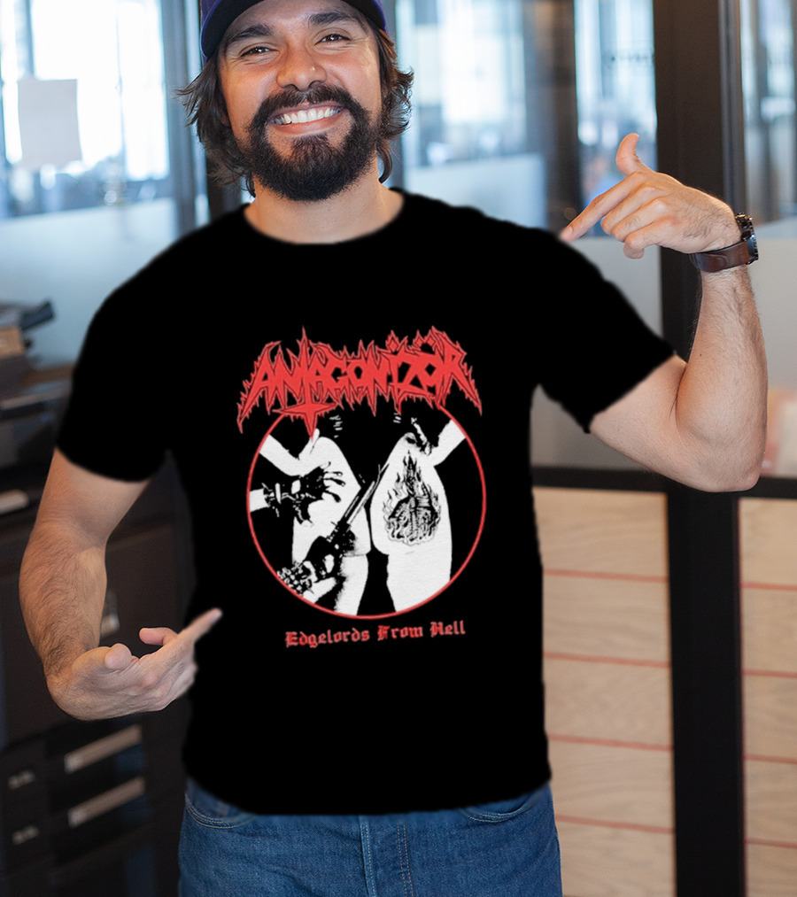 Antagonizör Edgelords From Hell Metal Band Aesthetic T-Shirt