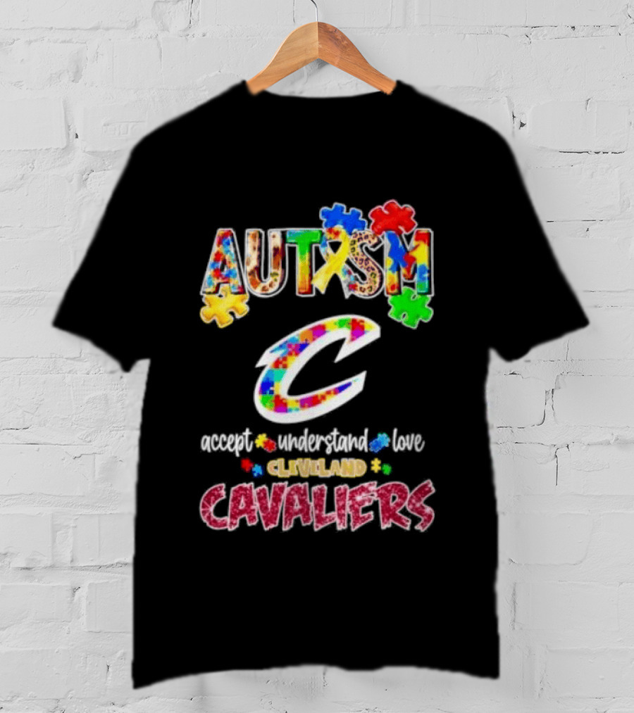 Autism Accept Understand Love Cleveland Cavaliers Puzzles T-Shirt