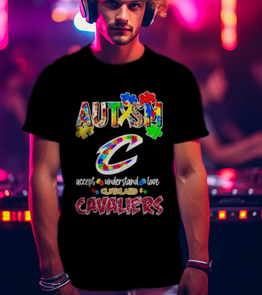 Autism Accept Understand Love Cleveland Cavaliers Puzzles T-Shirt