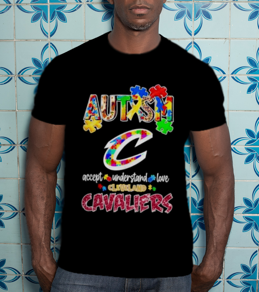 Autism Accept Understand Love Cleveland Cavaliers Puzzles T-Shirt