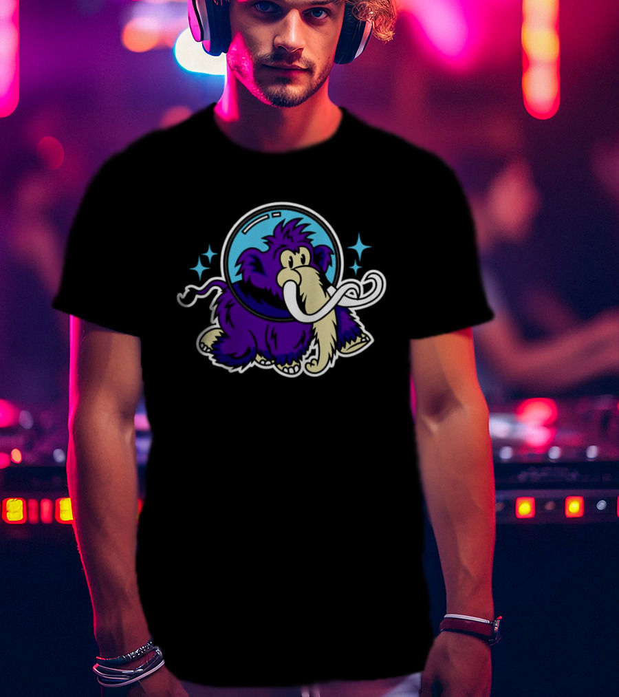 Erie Seawolves Moon Mammoths Retro Space T-Shirt
