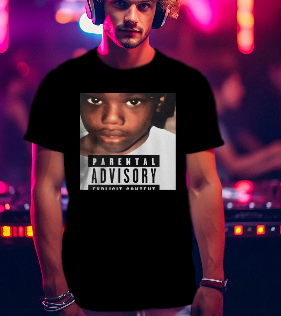 Parental Advisory Explicit Content Young Boy Image T-Shirt