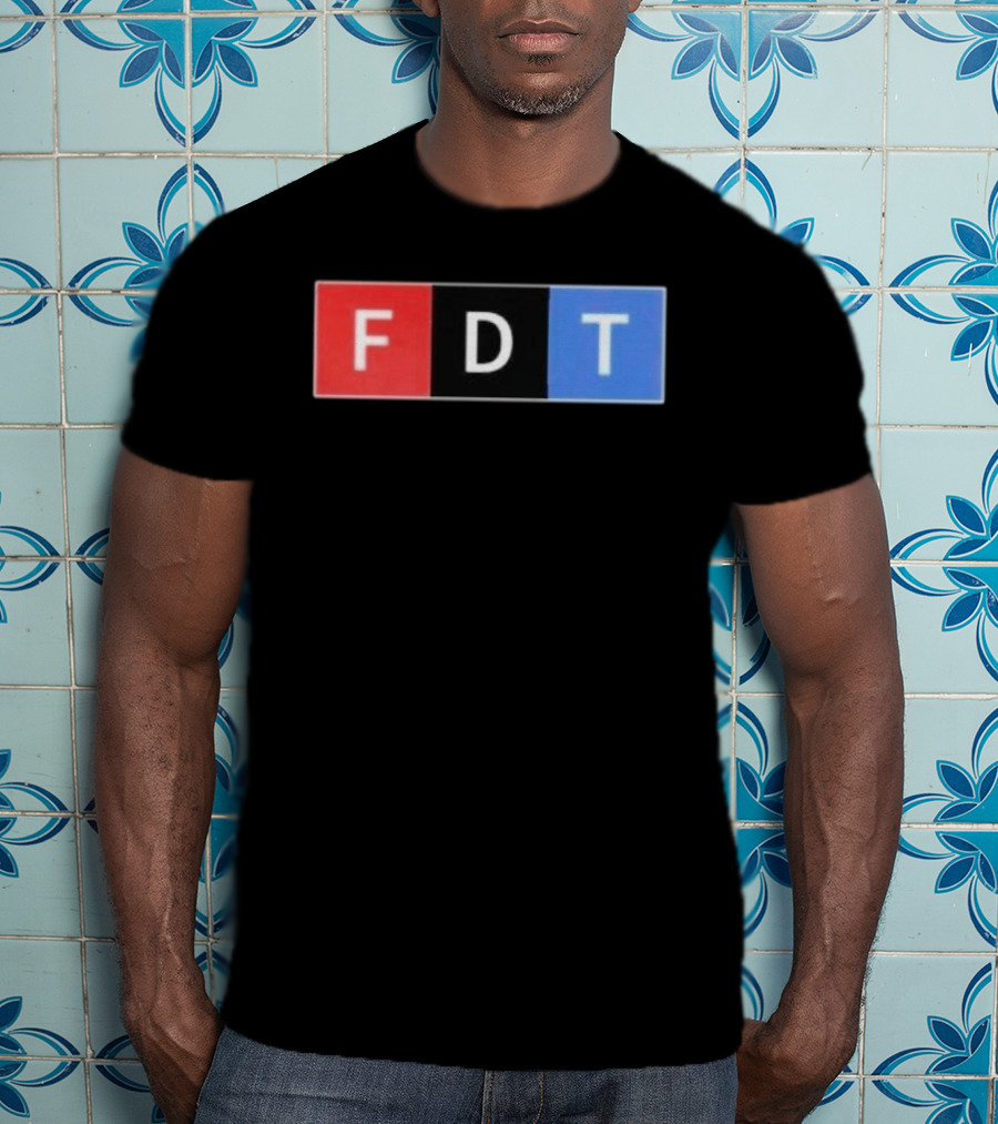 FDT Anti Trump Red Black Blue Block Letters T-Shirt