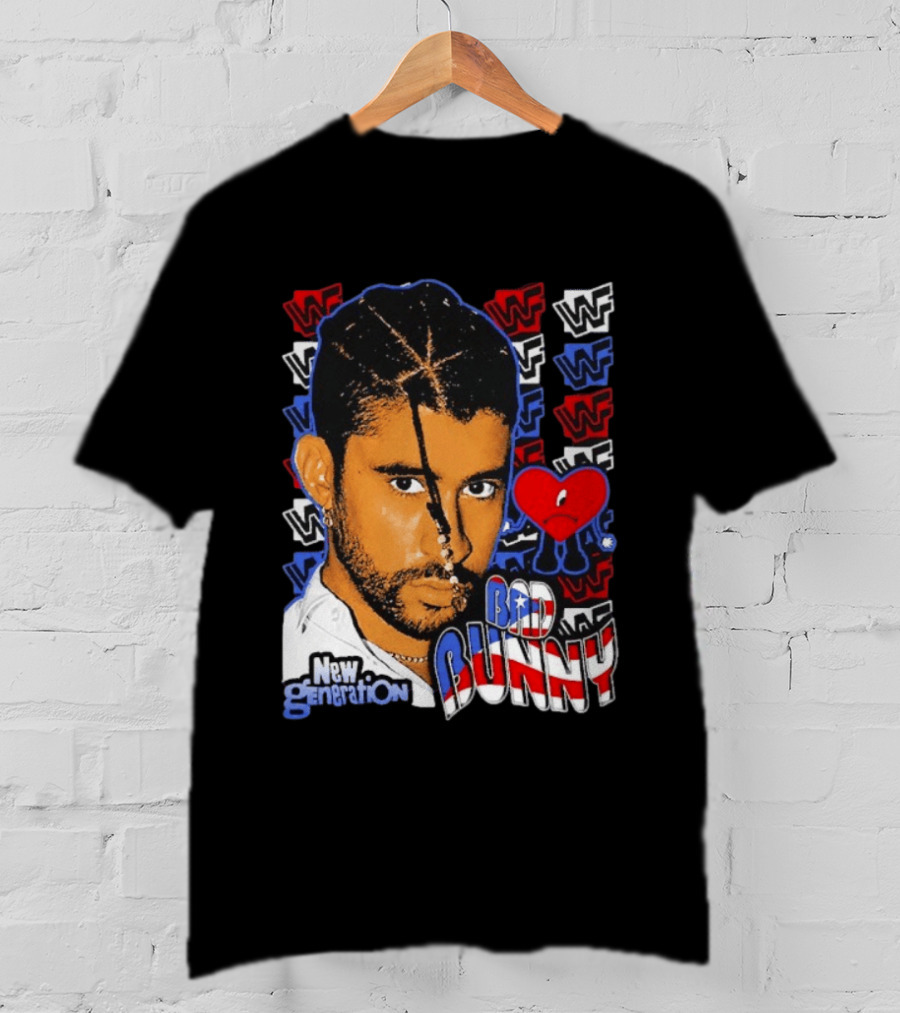 Bad Bunny New Generation WWF Heart T-Shirt
