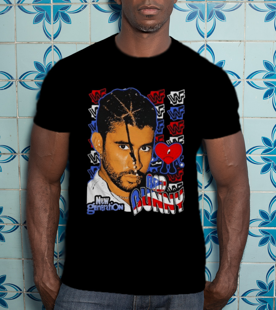 Bad Bunny New Generation WWF Heart T-Shirt