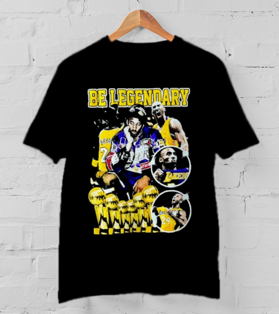 Be Legendary Kobe Bryant Los Angeles Lakers Basketball Trophies T-Shirt