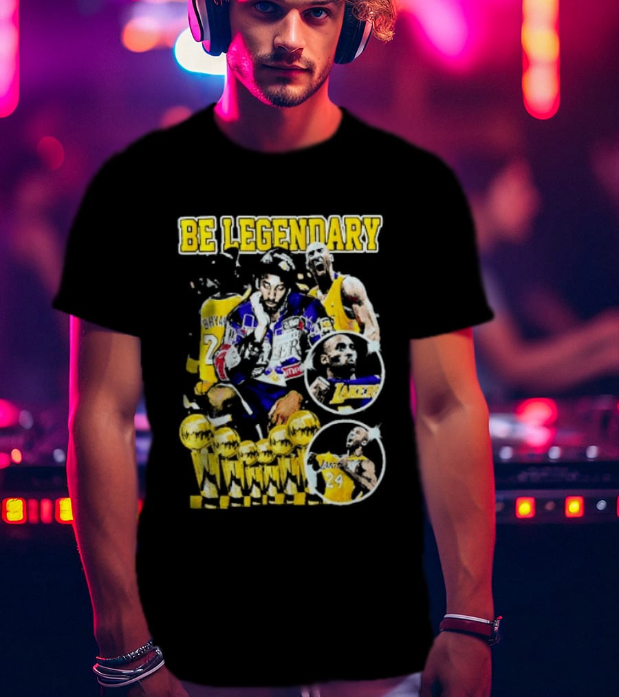 Be Legendary Kobe Bryant Los Angeles Lakers Basketball Trophies T-Shirt