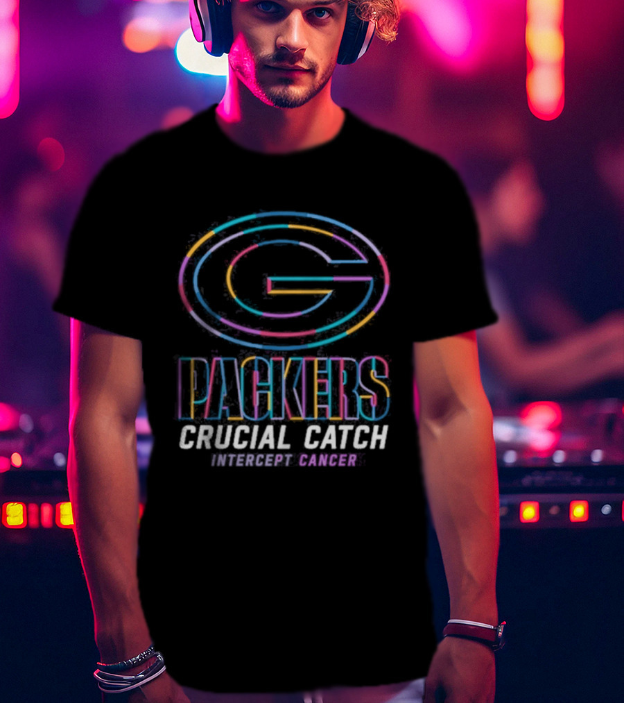 Green Bay Packers Crucial Catch Intercept Cancer Empowering Change T-Shirt