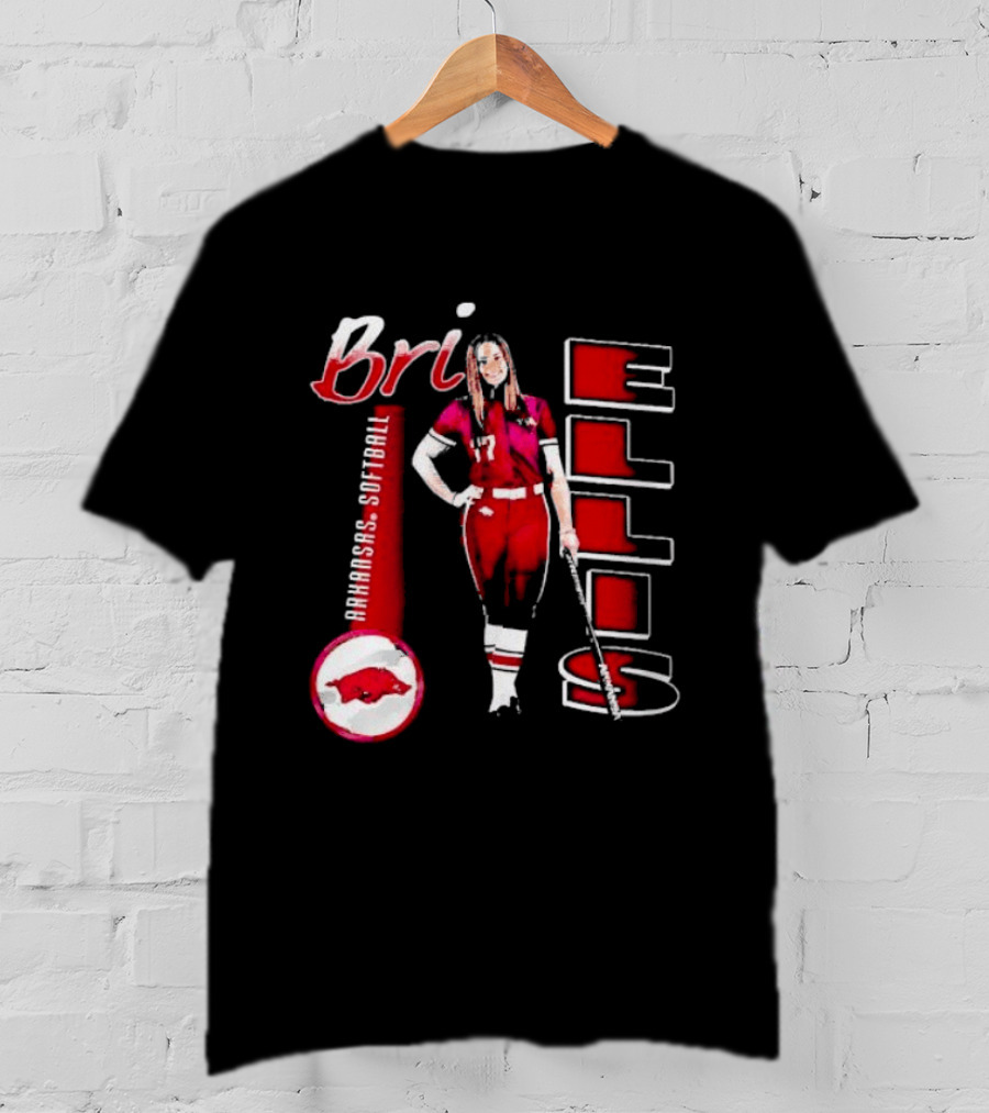 Bri Ellis Arkansas Razorbacks Softball Player Number 77 T-Shirt