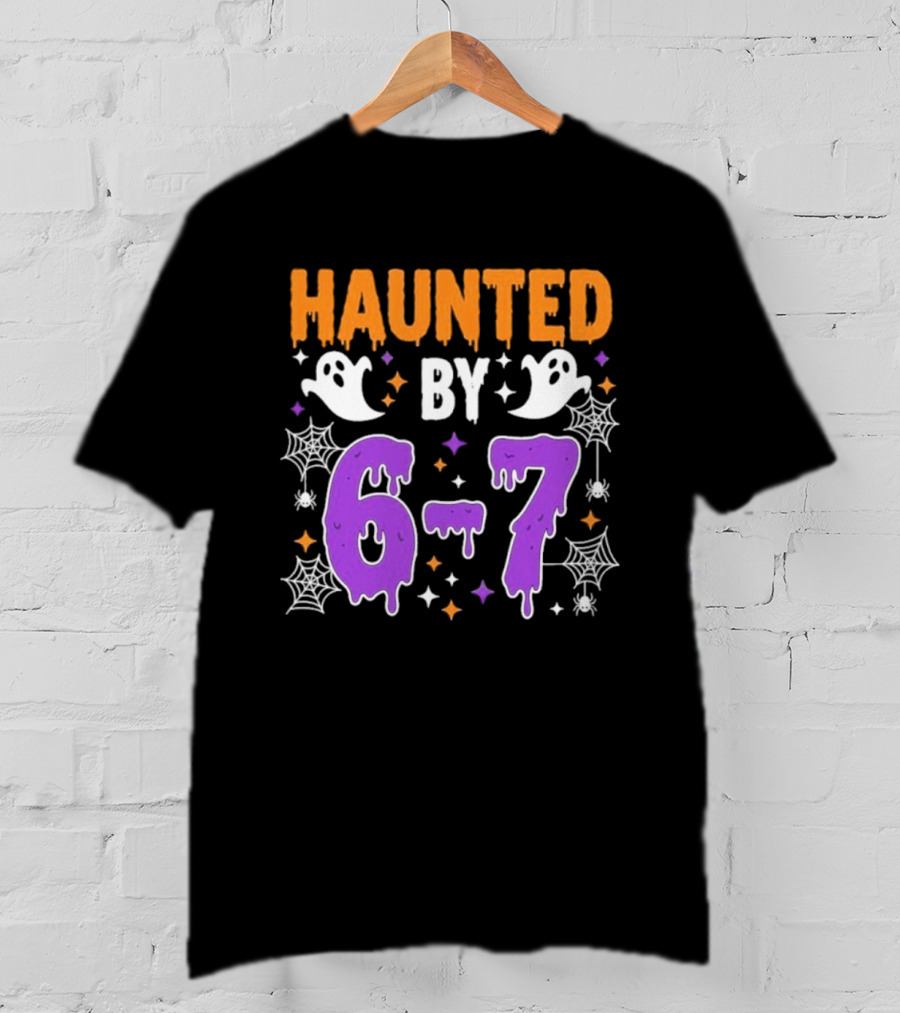 Haunted By 67 Halloween Ghosts And Spiders T-Shirt