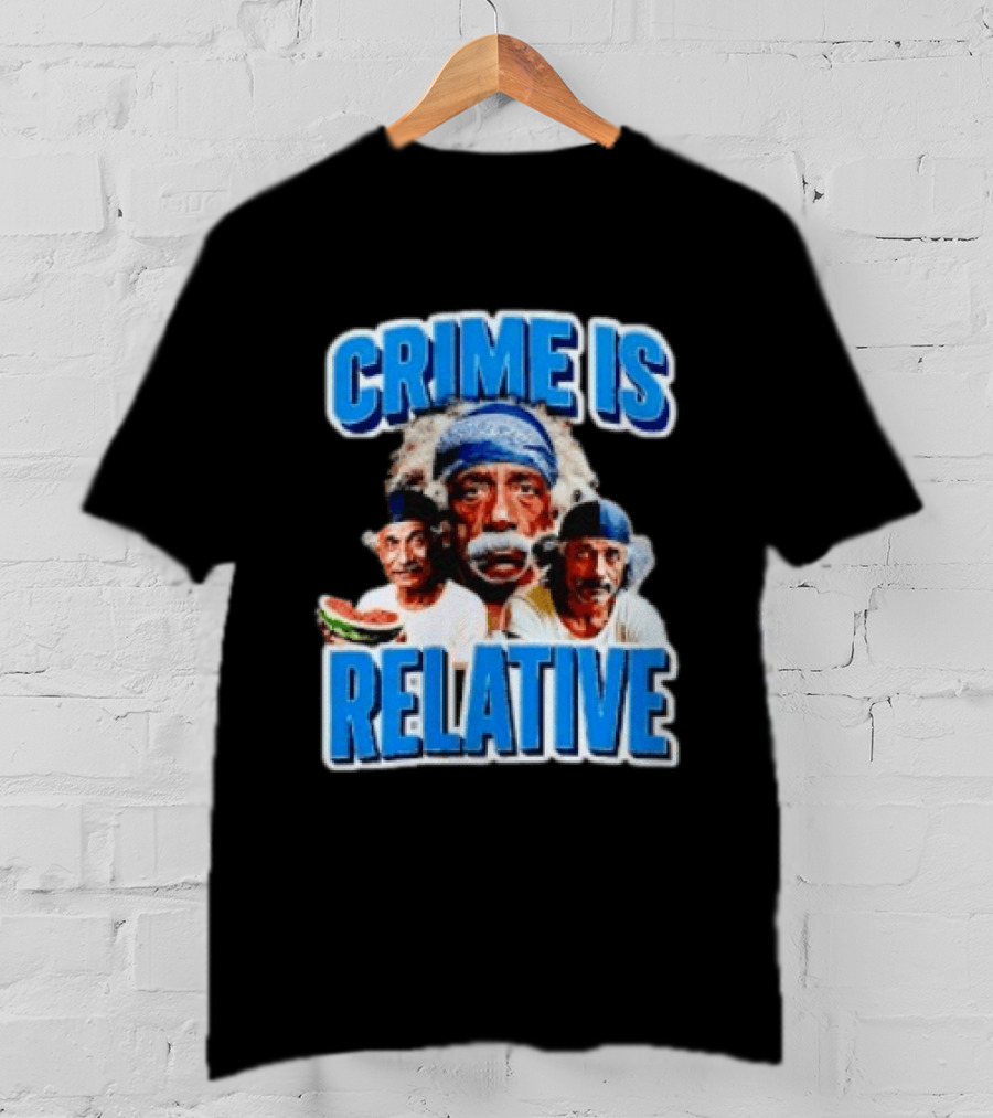 Crime Is Relative Albert Einstein Bandana Blue Font T-Shirt