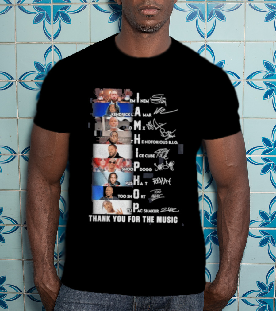 I Am Hip Hop Thank You For The Music A Tribe Called Quest Busta Rhymes J Dilla Q Tip Pharrell Pusha Snoop Dogg T-Shirt