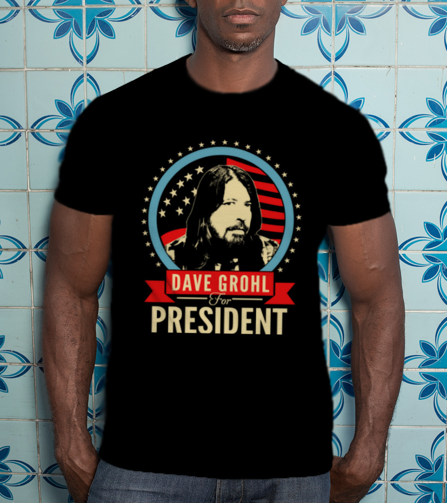 Dave Grohl For President Stars And Stripes Iconic Campaign T-Shirt