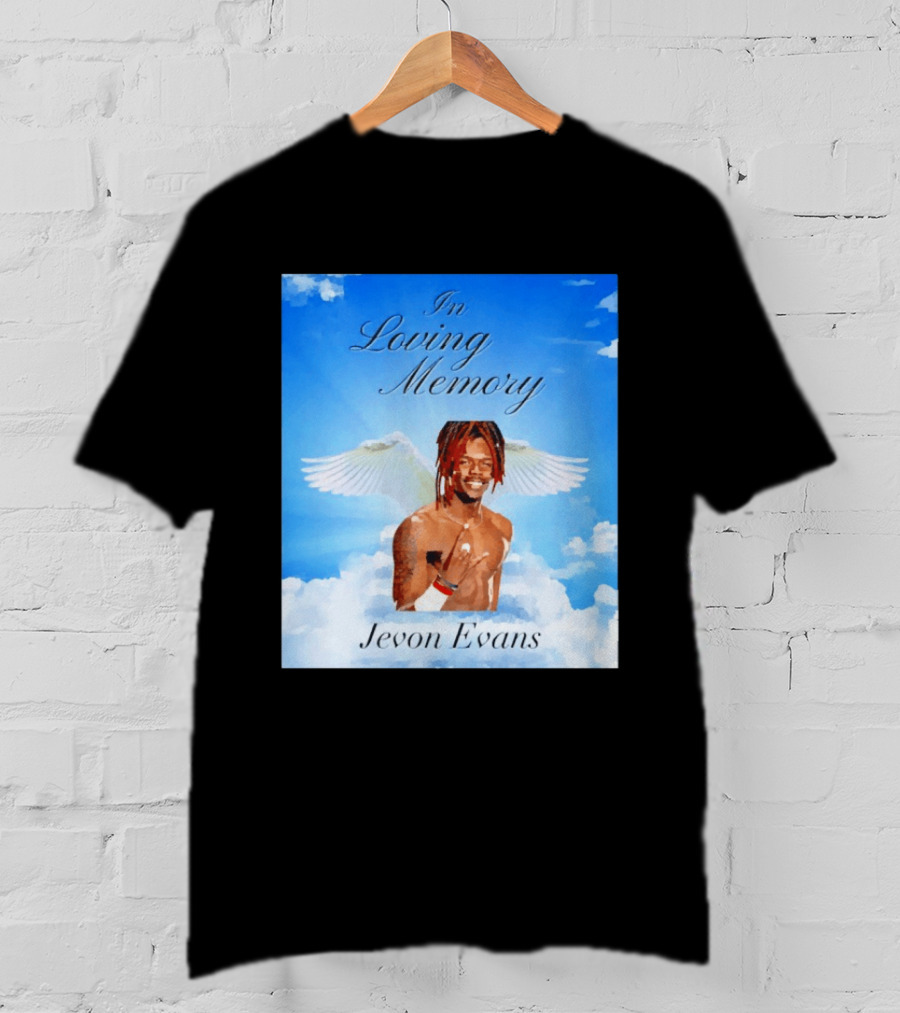 In Loving Memory Jevon Evans Angel Wings Clouds T-Shirt