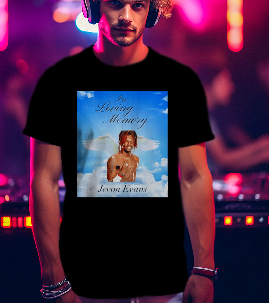 In Loving Memory Jevon Evans Angel Wings Clouds T-Shirt