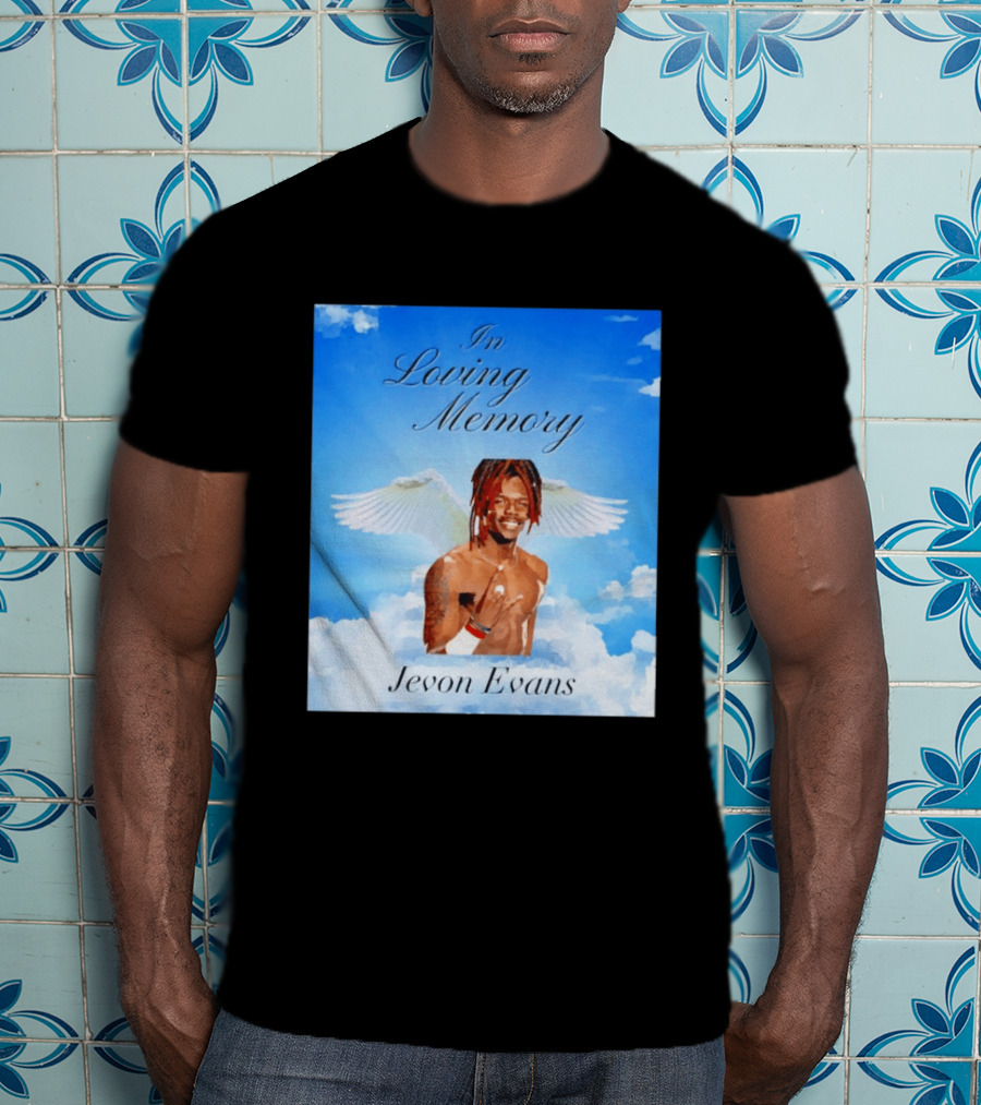 In Loving Memory Jevon Evans Angel Wings Clouds T-Shirt