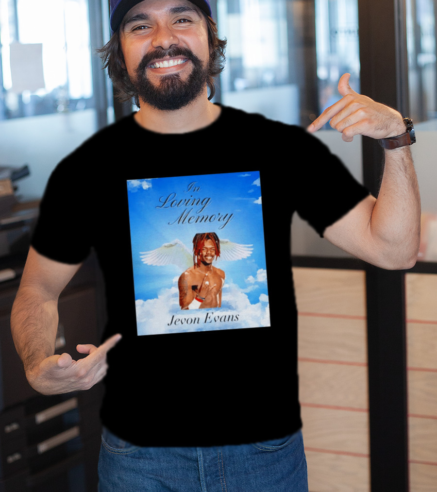 In Loving Memory Jevon Evans Angel Wings Clouds T-Shirt