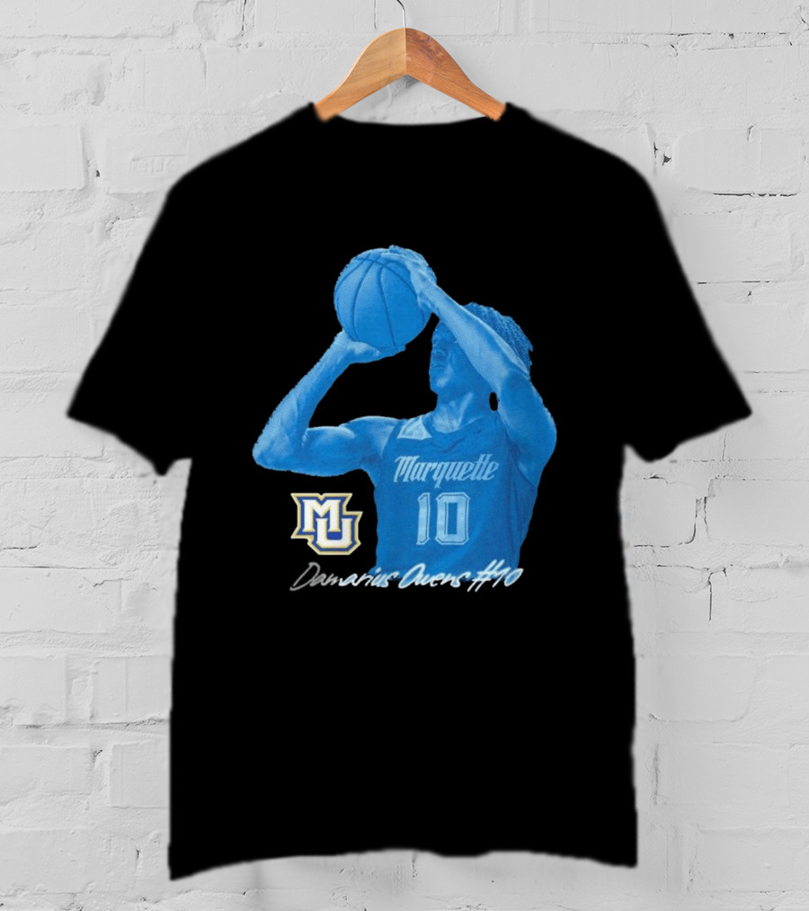 Marquette Golden Eagles MU Damarius Owens #10 Basketball T-Shirt