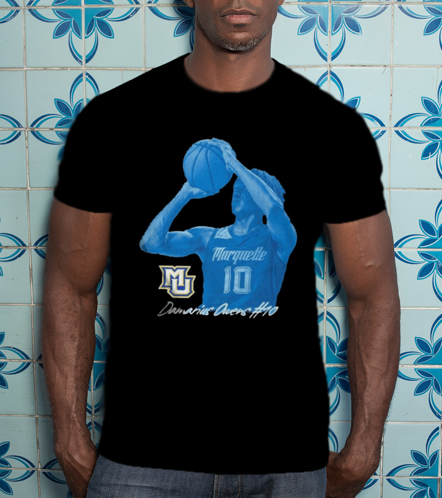 Marquette Golden Eagles MU Damarius Owens #10 Basketball T-Shirt