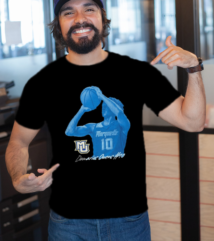 Marquette Golden Eagles MU Damarius Owens #10 Basketball T-Shirt