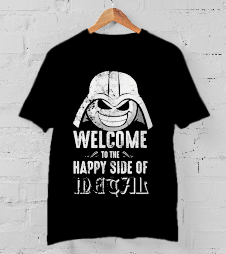 Welcome To The Happy Side Of Metal Darth Smiley T-Shirt