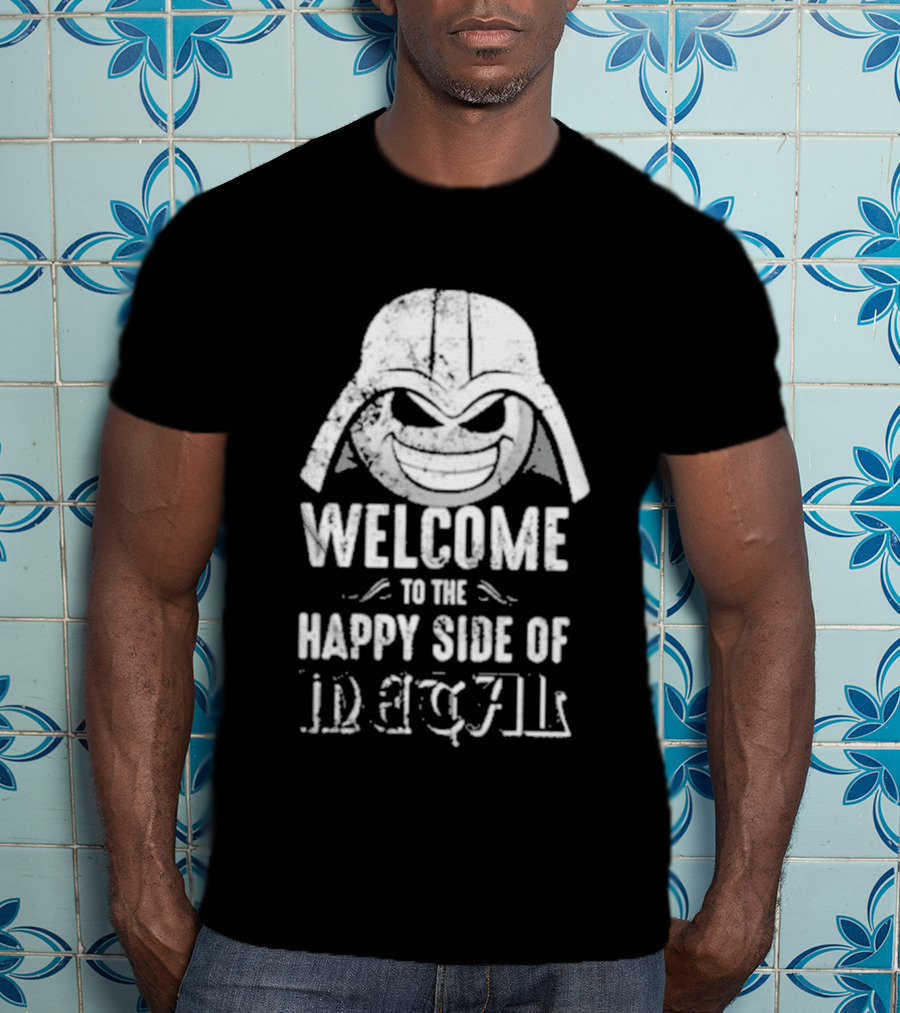 Welcome To The Happy Side Of Metal Darth Smiley T-Shirt