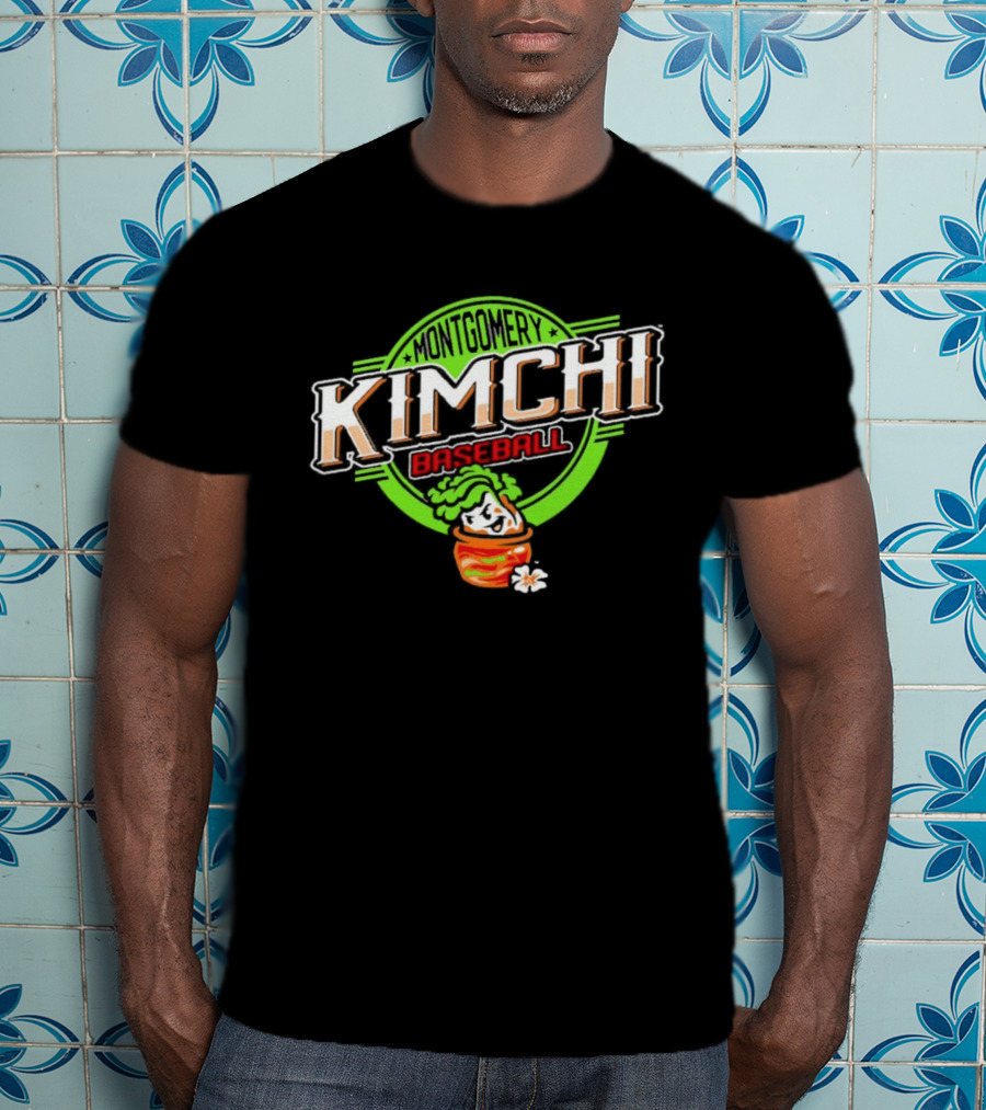 Montgomery Kimchi Baseball Korean Pickle Bowl Green Circle T-Shirt