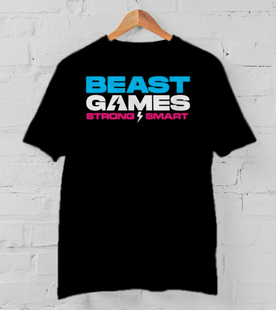 Beast Games Strong Smart MrBeast Lightning Bolt T-Shirt