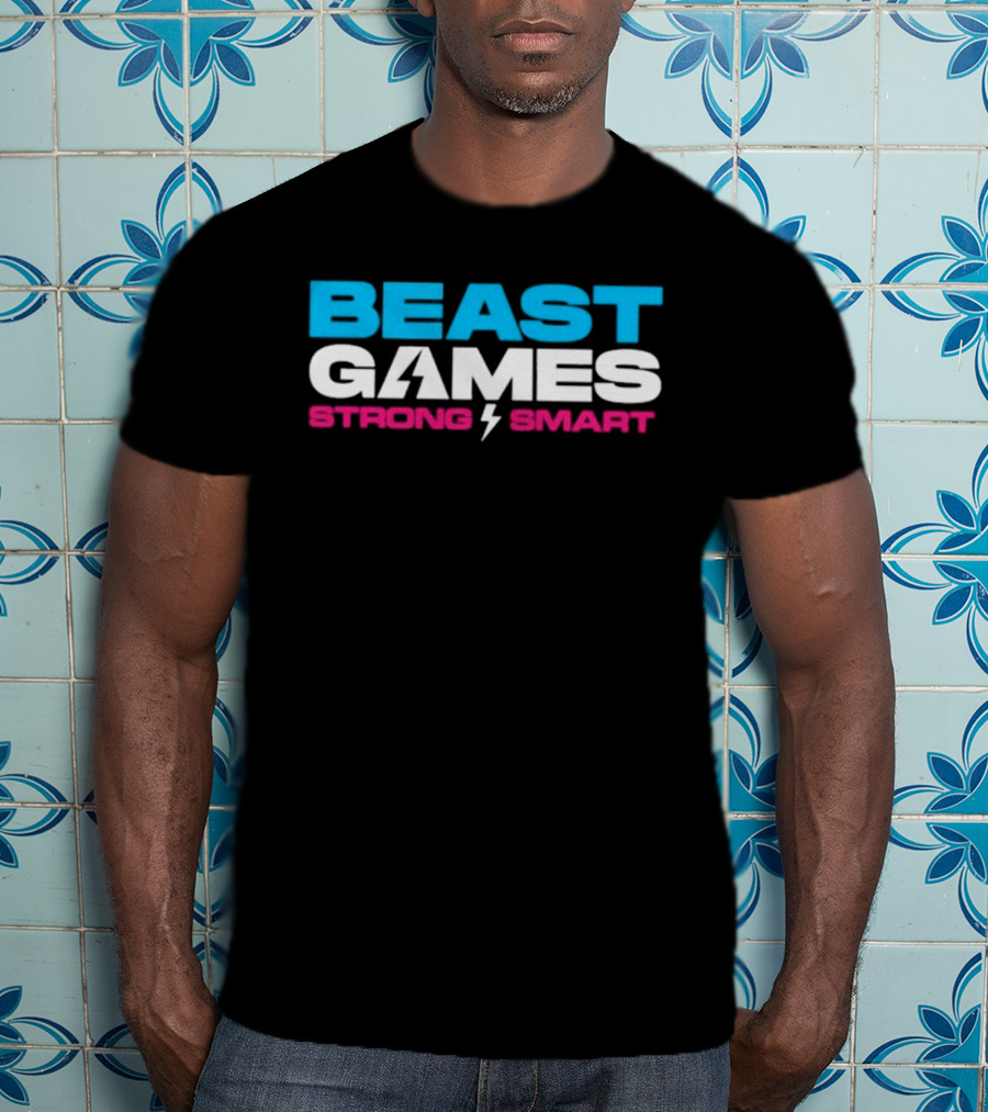 Beast Games Strong Smart MrBeast Lightning Bolt T-Shirt