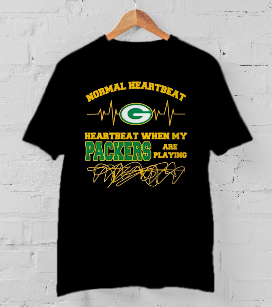 Normal Heartbeat Green Bay Packers Playing Fan Pulse T-Shirt