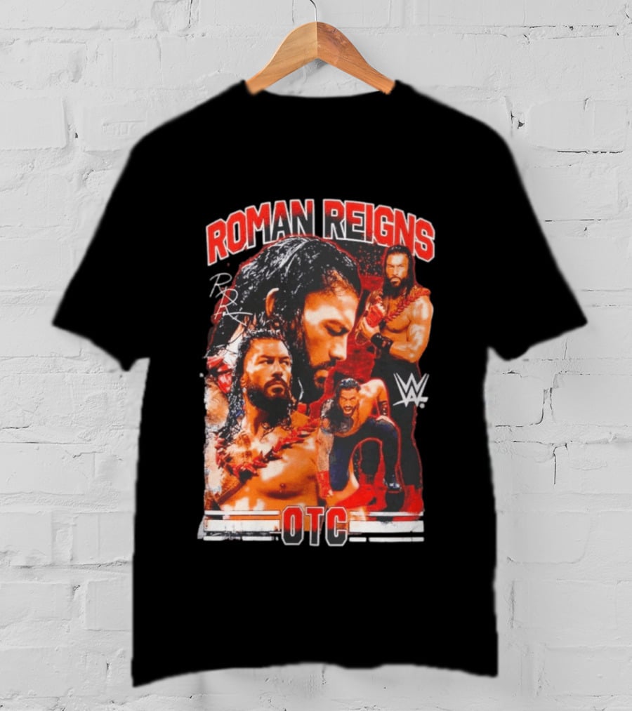 Roman Reigns WWE OTC Collage Wrestling Superstar WWE T-Shirt