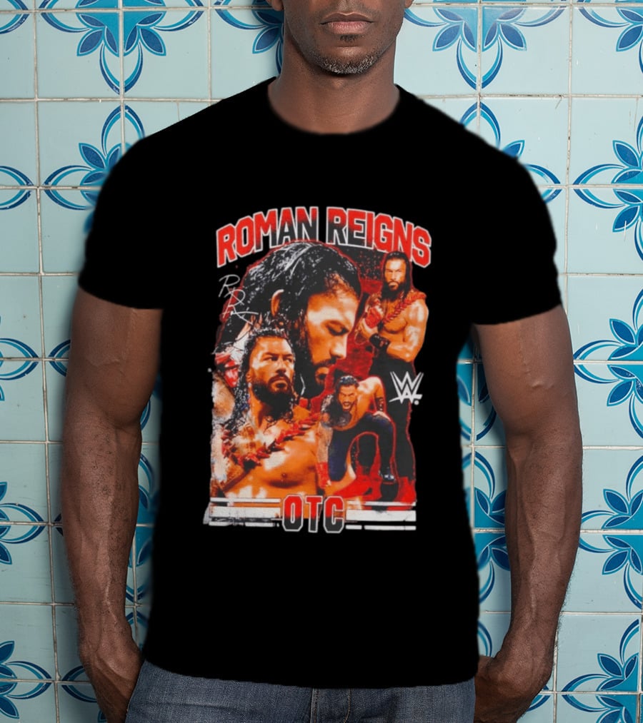 Roman Reigns WWE OTC Collage Wrestling Superstar WWE T-Shirt
