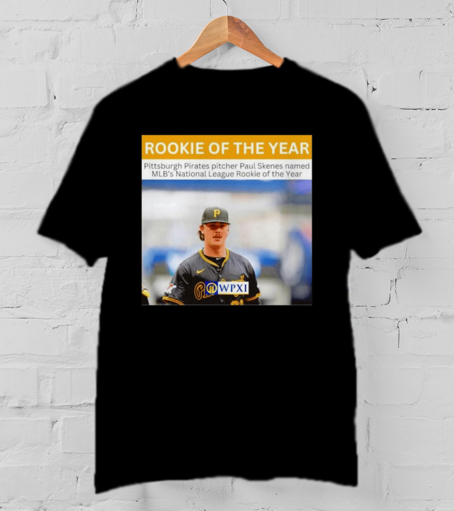 Rookie Of The Year Pittsburgh Pirates Pitcher Paul Skenes National League Award WPXI T-Shirt