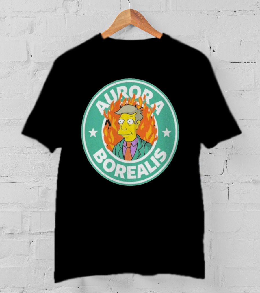 Aurora Borealis Skinnerbucks Green Circle Fire T-Shirt