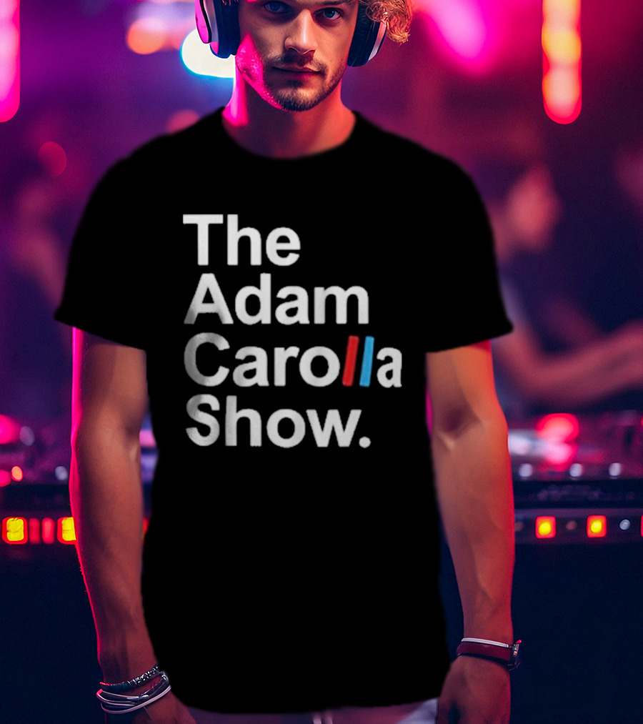 The Adam Carolla Show Podcast ACS Text Red Blue T-Shirt