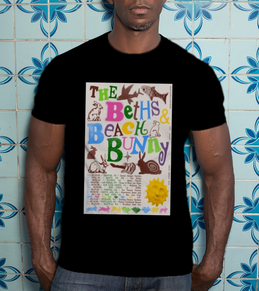 The Beths Beach Bunny North America Tour 2026 Denver Santa Fe Tucson Seattle T-Shirt