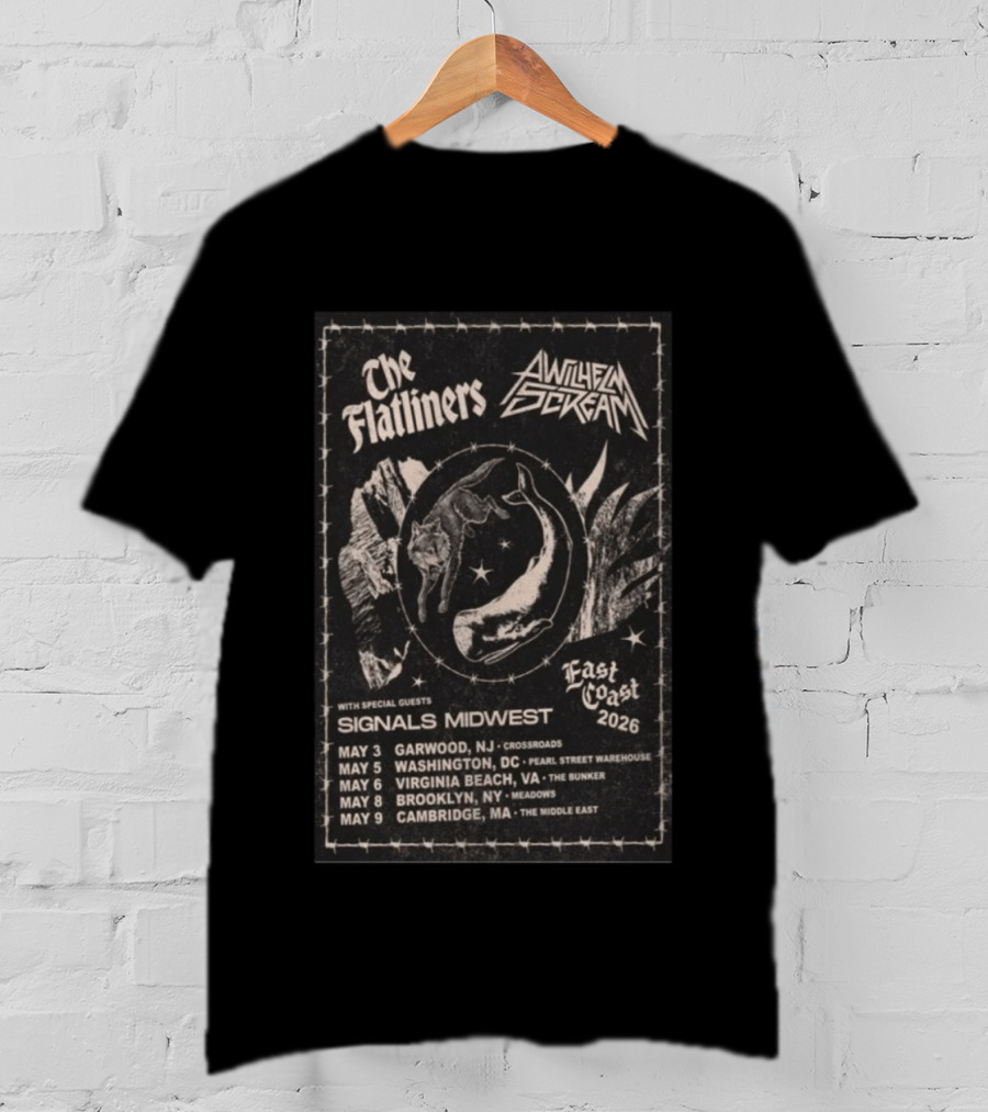 The Flatliners Wilhelm Scream East Coast Tour 2026 Special Guests Signals Midwest T-Shirt