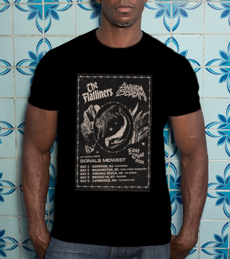 The Flatliners Wilhelm Scream East Coast Tour 2026 Special Guests Signals Midwest T-Shirt