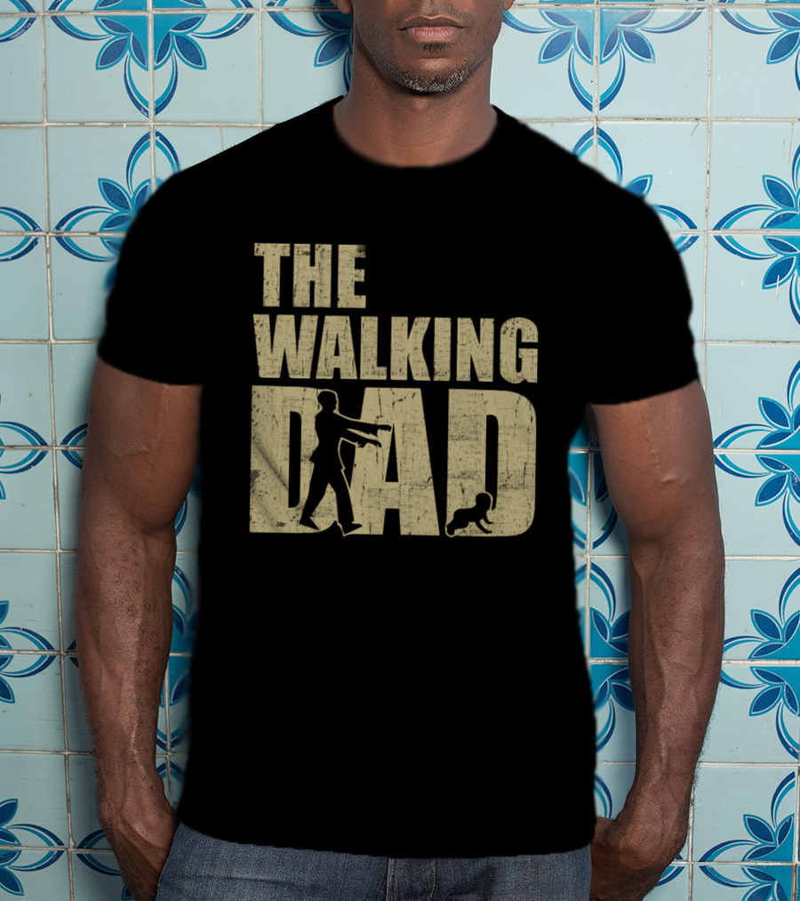 The Walking Dad Zombie Parody Dad And Baby T-Shirt