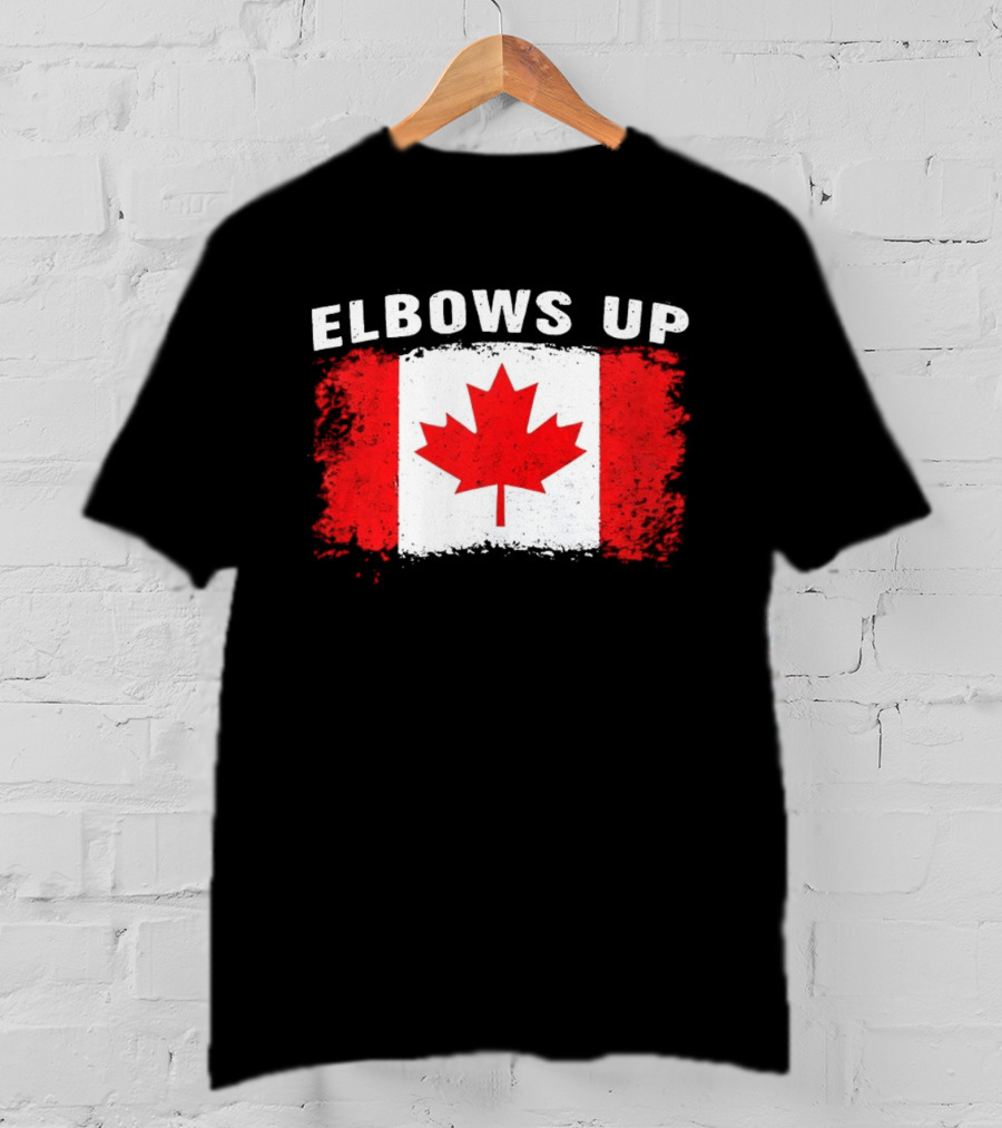 Elbows Up Canada Flag Maple Leaf T-Shirt