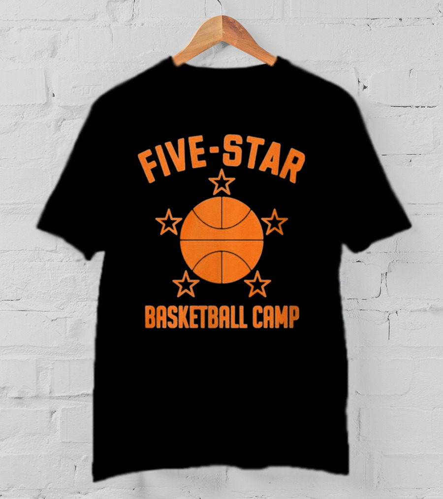 Five Star Basketball Camp Iconic Orange Basketball And Stars T-Shirt