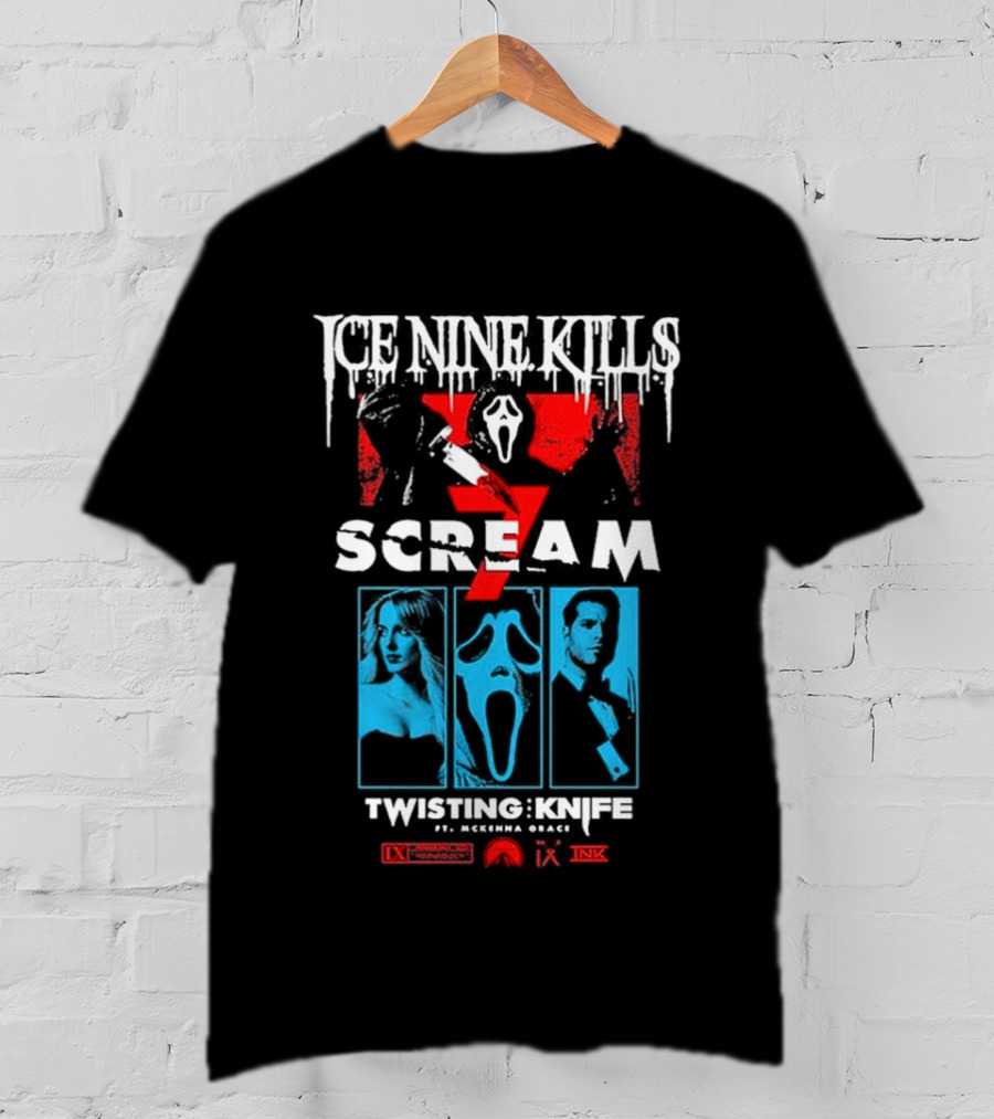 Ice Nine Kills Scream 7 Ghostface Twisting Knife Curtain Call T-Shirt